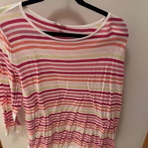 Talbots Multicolor Striped Long Sleeve Top
